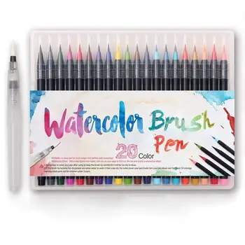 Premium Watercolor Soft Brush Pen - Flexible Tip Painting Brush Comic Calligraphy - 20 Color Set
Premium Watercolor Soft Brush Pen - Flexible Tip Painting Brush Comic Calligraphy - 20 Color Set