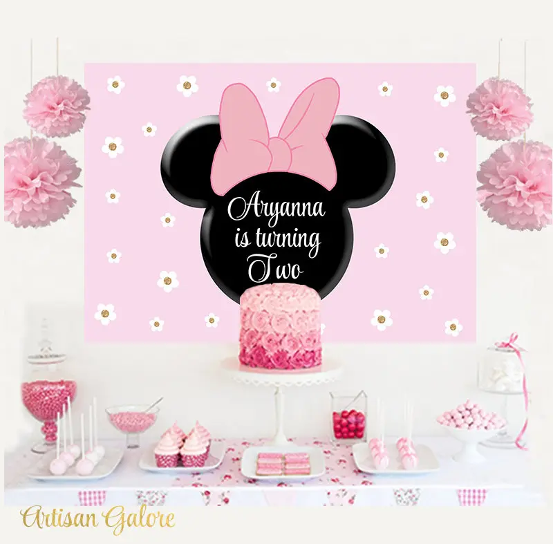 custom Minnie Birthday Pink flower photography backgrounds High quality Computer print party backdrops
custom Minnie Birthday Pink flower photography backgrounds High quality Computer print party backdrops