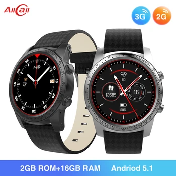 

ALLCALL W1 3G/2G Android Smartwatch MTK6580 Quad Core 1.3GHz 2GB/16GB GPS MP4 5.1 BT 4.0 Wifi 3G Connection Smart Watch Phone