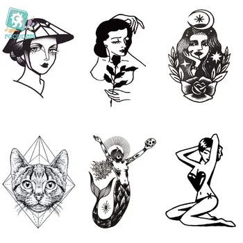Rocooart CCSEX1 Vintage Old School Style Kitty Cat Head Women Skull Mask Temporary Tattoo Sticker Body Art Fake Taty
Rocooart CCSEX1 Vintage Old School Style Kitty Cat Head Women Skull Mask Temporary Tattoo Sticker Body Art Fake Taty