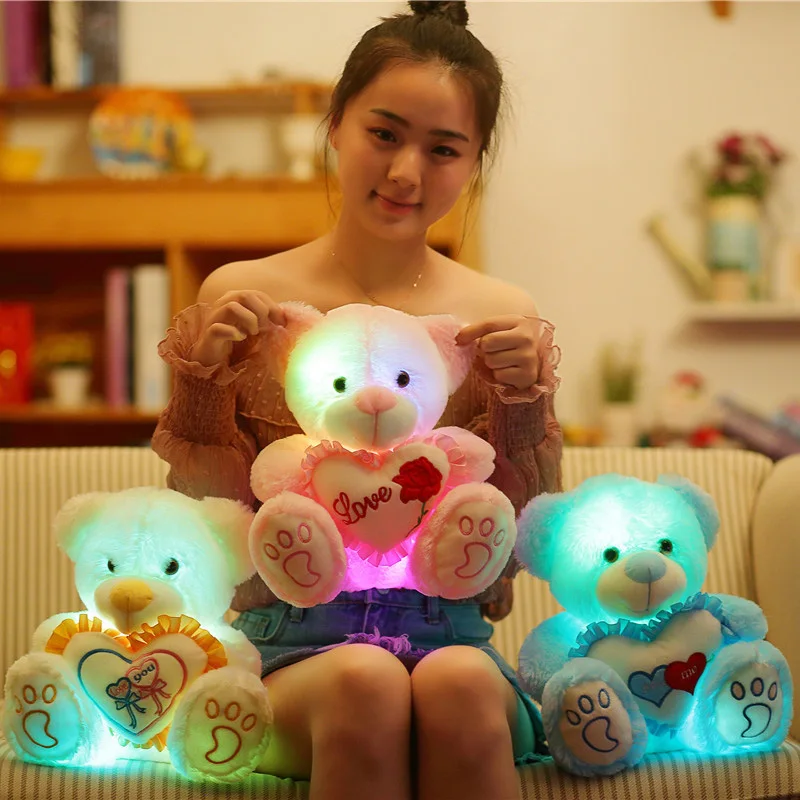 Creative Light Up Romantic LED Teddy Bear Stuffed Animals Plush Toy Colorful Glowing Teddy Bear Christmas Gift for Kids
Creative Light Up Romantic LED Teddy Bear Stuffed Animals Plush Toy Colorful Glowing Teddy Bear Christmas Gift for Kids