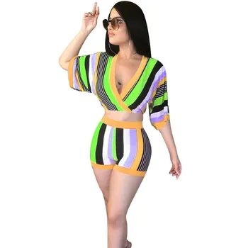 Sexy Crop Tops And Biker Shorts Sweat Suits Women Street Stripe Two Piece Set Summer Plus Size 2 Pcs Outfits
Sexy Crop Tops And Biker Shorts Sweat Suits Women Street Stripe Two Piece Set Summer Plus Size 2 Pcs Outfits