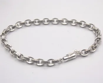 New Real S925 Sterling Silver Chain Women Lucky Ellipse Decorative Pattern Bracelet Wide 5mm
New Real S925 Sterling Silver Chain Women Lucky Ellipse Decorative Pattern Bracelet Wide 5mm