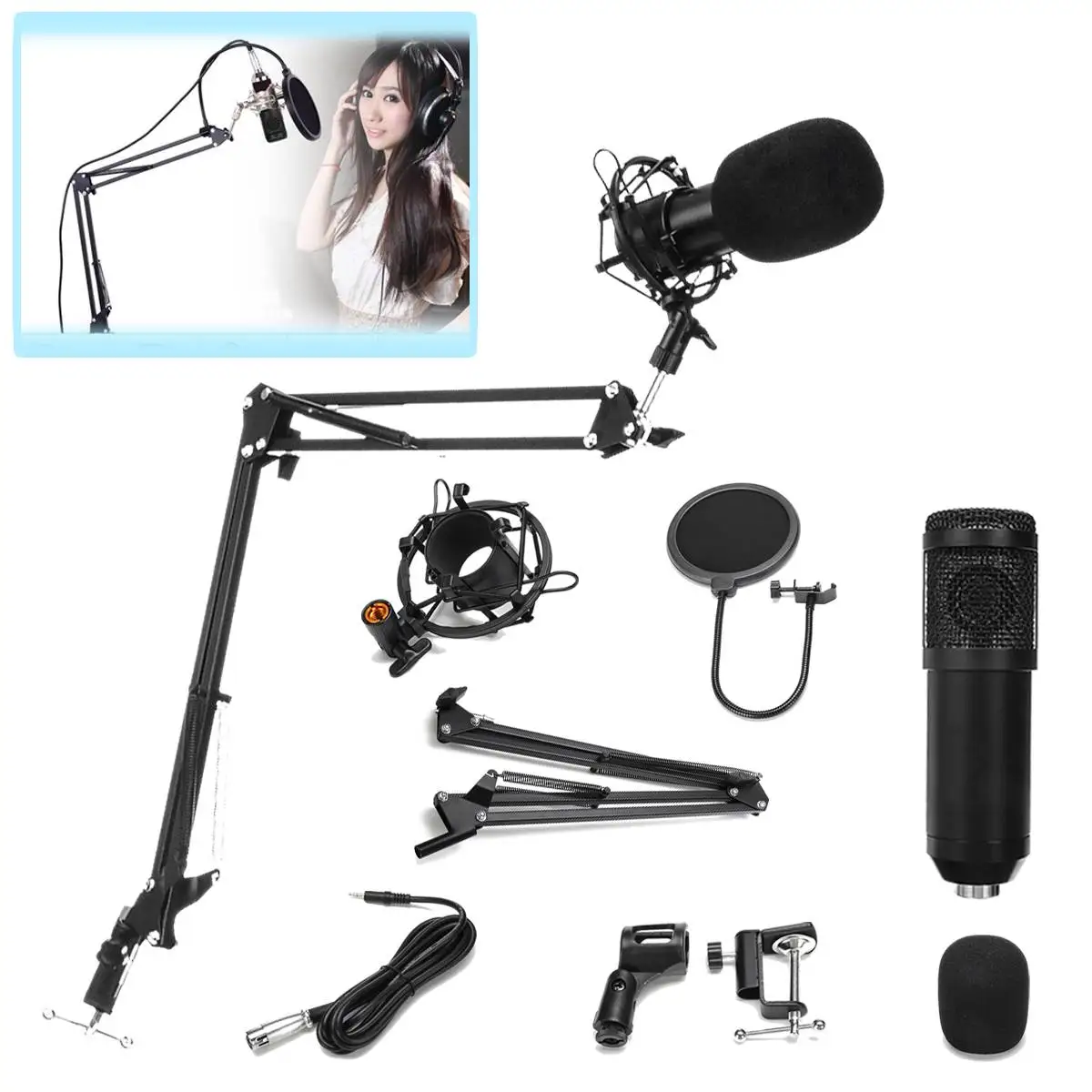 Professional bm 800 Studio Microphone bm800 Condenser Microphone Kits Bundle Karaoke Microphone Mic Stand For computer
Professional bm 800 Studio Microphone bm800 Condenser Microphone Kits Bundle Karaoke Microphone Mic Stand For computer
