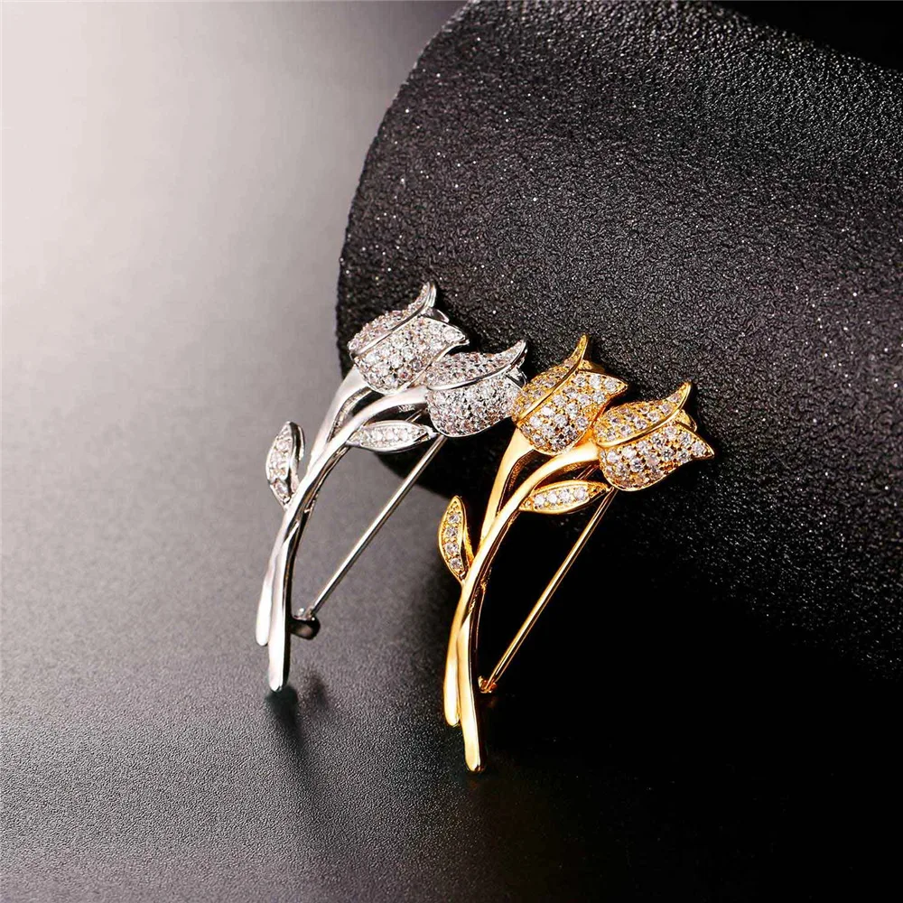 Gold/Silver Color Cubic Zirconia Rose Brooch For Women Wholesale Flower Pin Brooches Jewelry Gift YB214
Gold/Silver Color Cubic Zirconia Rose Brooch For Women Wholesale Flower Pin Brooches Jewelry Gift YB214