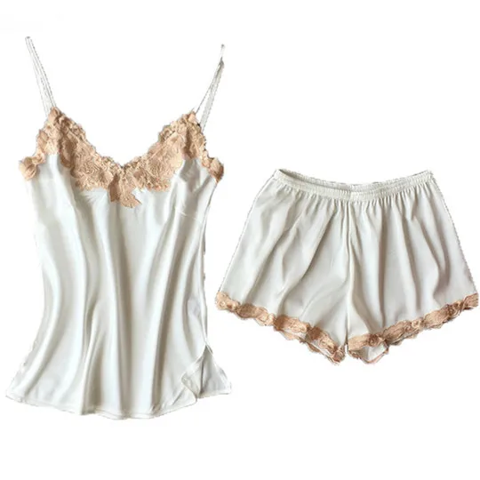 Sexy Summer Pajamas Sleepwear for Women Sleeveless Spaghetti Strap Nightwear Embroidery Satin Cami Top and Shorts Pajama Sets
Sexy Summer Pajamas Sleepwear for Women Sleeveless Spaghetti Strap Nightwear Embroidery Satin Cami Top and Shorts Pajama Sets