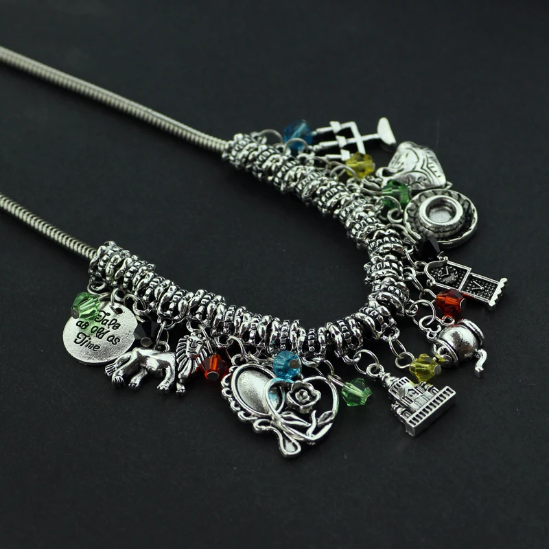 DIY Beauty and the Beast choker necklace Mirror teapot clock rose alloy pendent charm necklace gift for fans bijoux joyas
DIY Beauty and the Beast choker necklace Mirror teapot clock rose alloy pendent charm necklace gift for fans bijoux joyas
