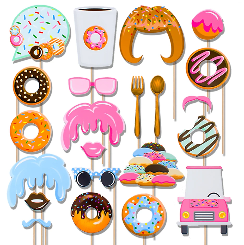 22pcs Donut PhotoBooth Props Paper Cupcake Topper Birthday Party Table Decoration Kids Girl Boy Supplies Baby Shower Accessories
22pcs Donut PhotoBooth Props Paper Cupcake Topper Birthday Party Table Decoration Kids Girl Boy Supplies Baby Shower Accessories