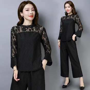 Women Black Striped Lace Summer Suit Sexy Two Pieces Sets 2019 New Solid Female Casual Pants Hook Flower Hollow Fashion Top L213
Women Black Striped Lace Summer Suit Sexy Two Pieces Sets 2019 New Solid Female Casual Pants Hook Flower Hollow Fashion Top L213
