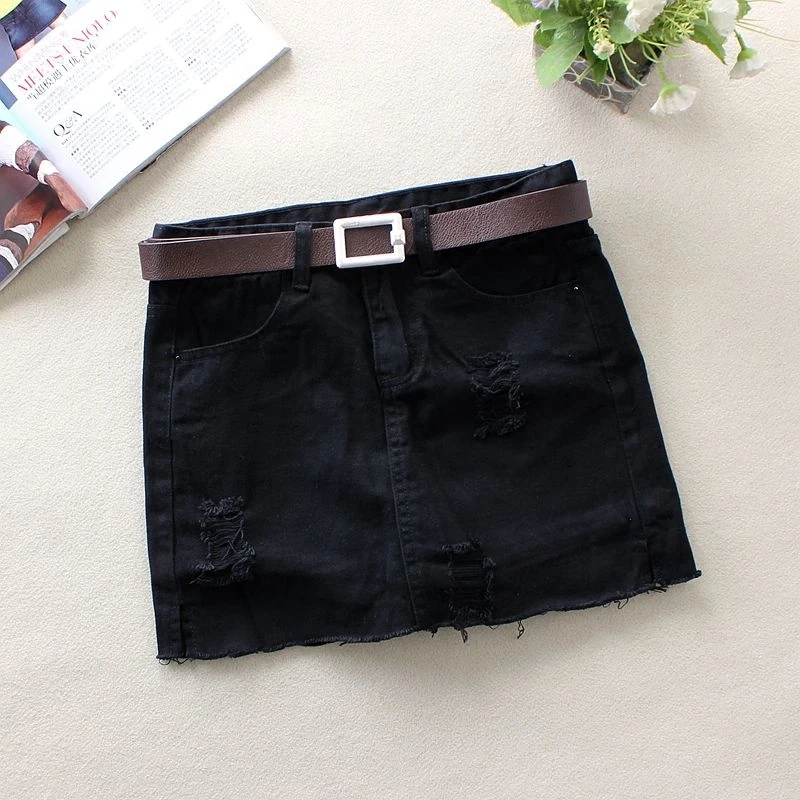 Ripped Hole Female Denim Skirts Summer Slim Faldas Mujer Solid Balck White Mid Waist Saia Jeans Casual Pencil Mini Skirts
Ripped Hole Female Denim Skirts Summer Slim Faldas Mujer Solid Balck White Mid Waist Saia Jeans Casual Pencil Mini Skirts