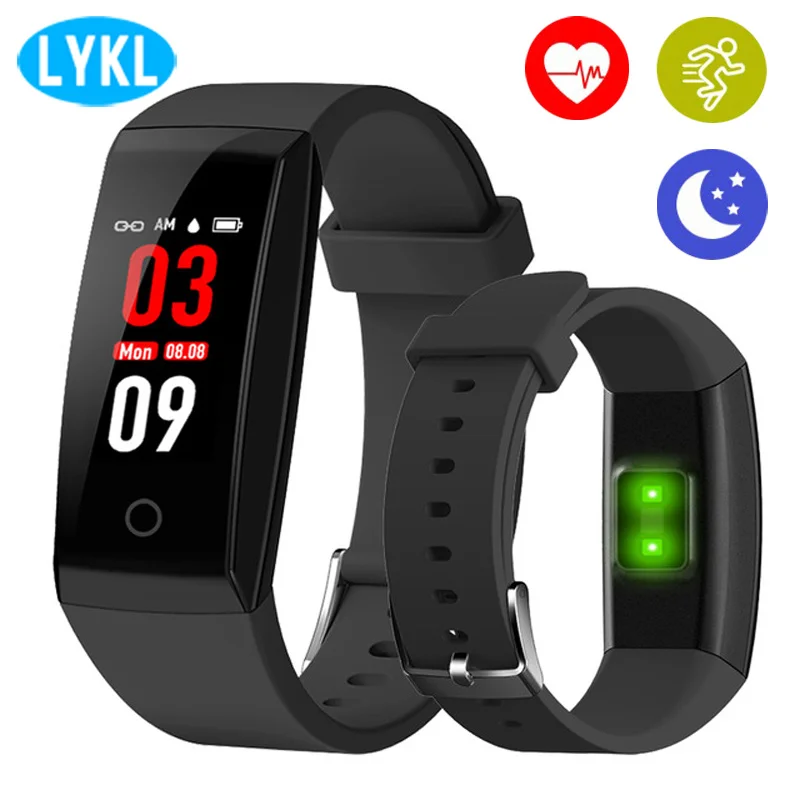 

LYKL New W8 Smart Band Heart Rate Monitor OLED Sync Pedometer Call SMS Remind Sport Runing Sleep Fitness Tracker Smart Wristband