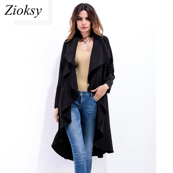 Zioksy New 2017 Autumn Fashion Women Trench Long Sleeve Coat Black Apricot Large Lapel Asymmetric Long Trench Coats
Zioksy New 2017 Autumn Fashion Women Trench Long Sleeve Coat Black Apricot Large Lapel Asymmetric Long Trench Coats