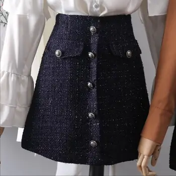 Autumn New High Waist Short Skirts Women Tweed Plaid Skirt Formal Slim A Line Woolen Skirt Women
Autumn New High Waist Short Skirts Women Tweed Plaid Skirt Formal Slim A Line Woolen Skirt Women