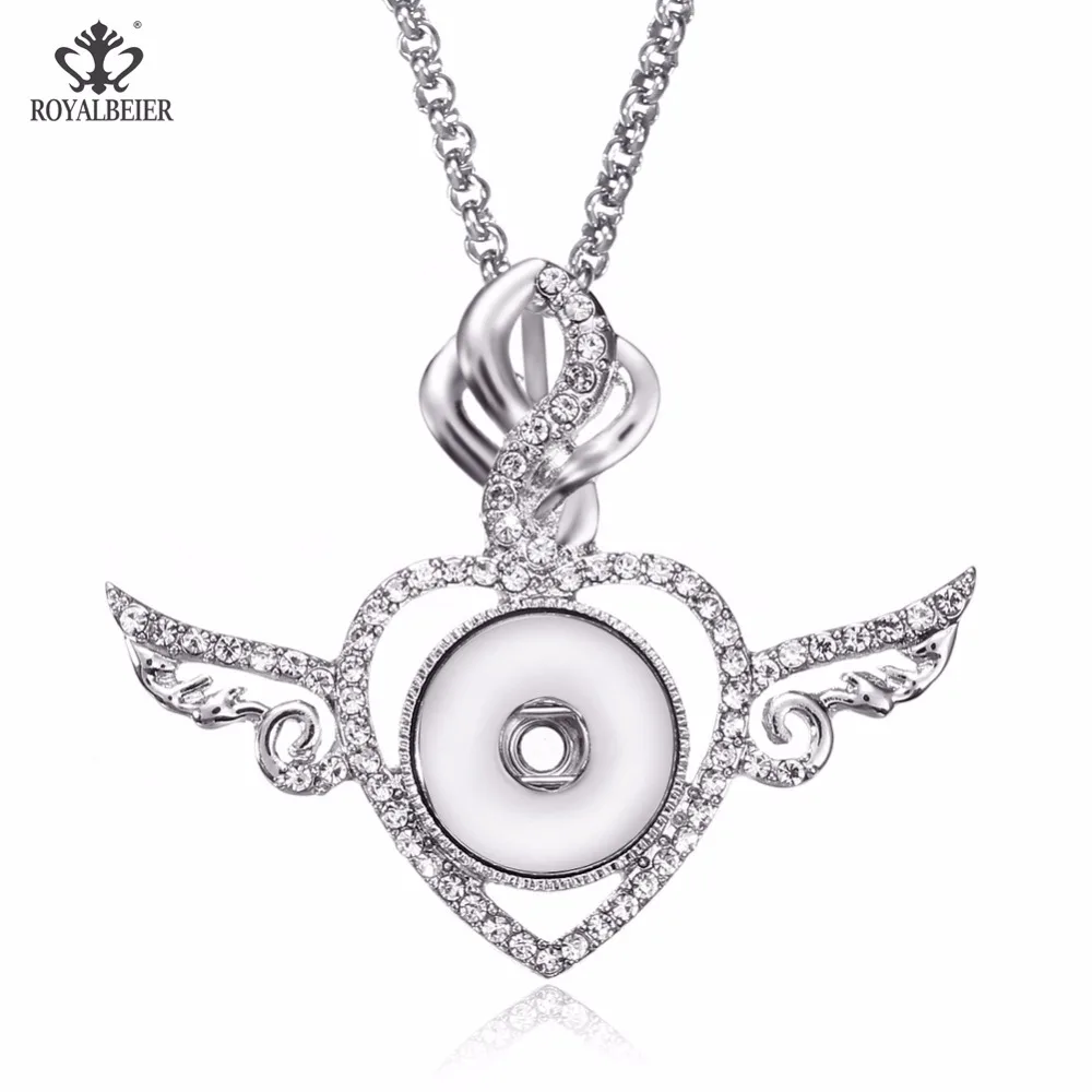 Royalbeier New Rhinestone Metal Snap Angel Wings Necklace Fit 18mm Snaps Buttons Pendant Snap Button Woman Necklace Statement
Royalbeier New Rhinestone Metal Snap Angel Wings Necklace Fit 18mm Snaps Buttons Pendant Snap Button Woman Necklace Statement