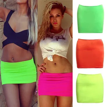 Women Skirt Sexy Slim Short Pencil Skirts Solid Stretch Package Hip Bodycon Mini Dress Dropped Wasit Fluorescent Color
Women Skirt Sexy Slim Short Pencil Skirts Solid Stretch Package Hip Bodycon Mini Dress Dropped Wasit Fluorescent Color