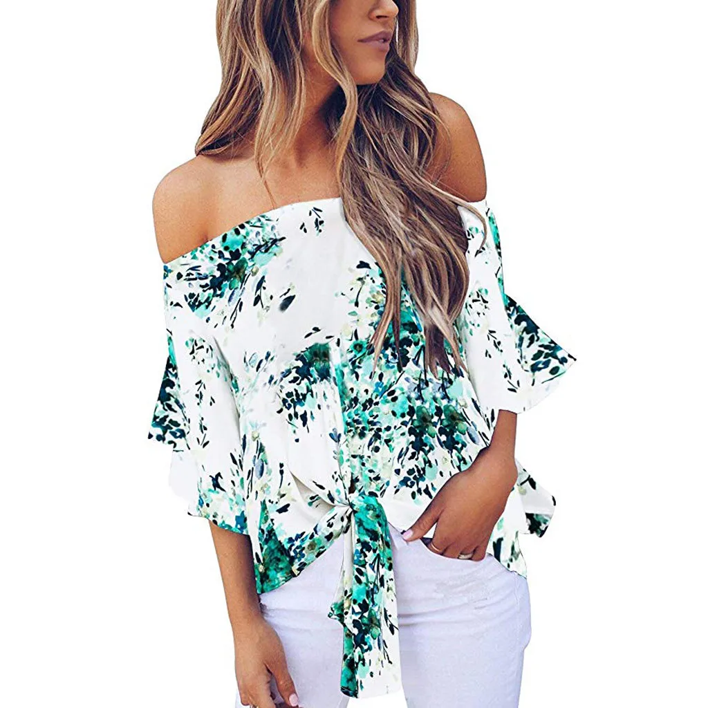 Women Off Shoulder Floral Shirt Casual Blouse Tops Lady Sexy Blouse Summer Top Half Sleeve Shirt Harajuku Printed Blusa Feminina
Women Off Shoulder Floral Shirt Casual Blouse Tops Lady Sexy Blouse Summer Top Half Sleeve Shirt Harajuku Printed Blusa Feminina