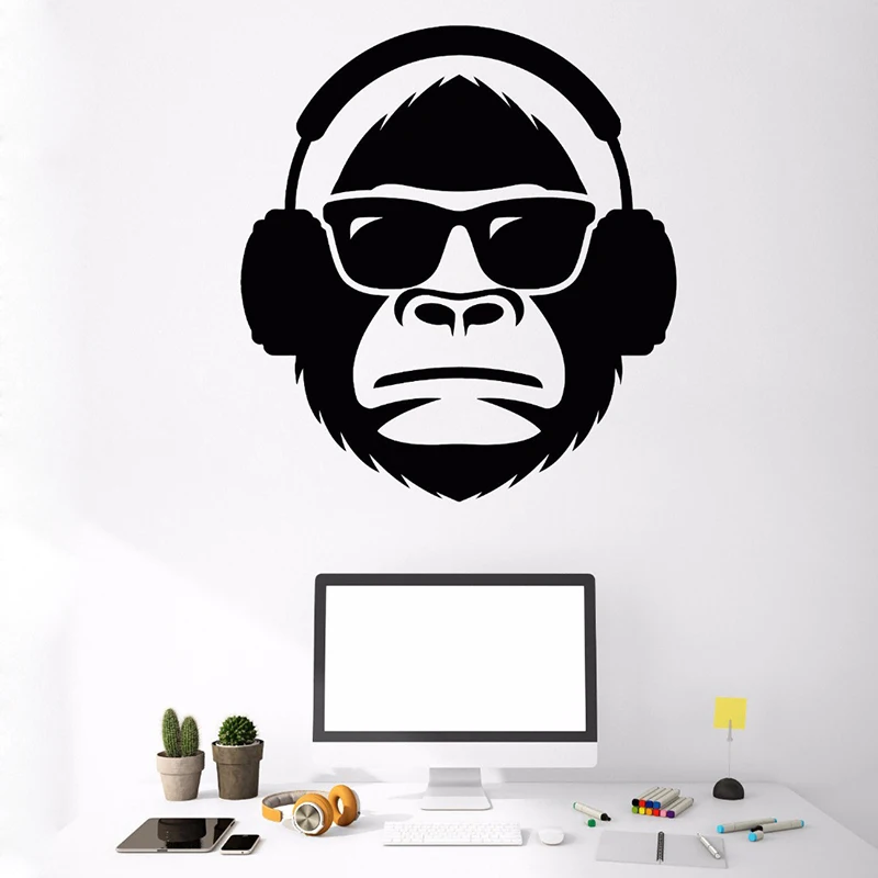 Wall Decor Monkey Head In Sunglasses Musical Headphones Wall Decal Decor for Home Creative Monkey Head Vinyl Wall Stickers B138
Wall Decor Monkey Head In Sunglasses Musical Headphones Wall Decal Decor for Home Creative Monkey Head Vinyl Wall Stickers B138