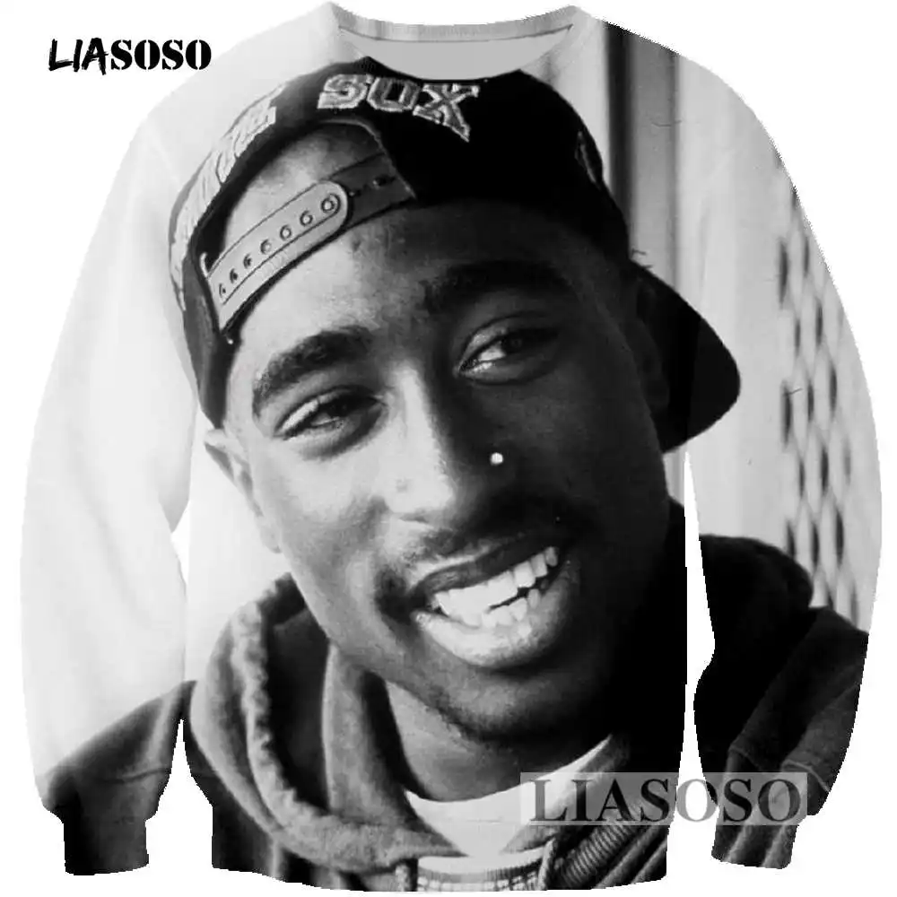 LIASOSO Men Women Sweatshirt 3D Print Rock Singer 2pac Tupac Casual Sweatshirt Cool Long Sleeve Round Neck Brand Clothing R3390
LIASOSO Men Women Sweatshirt 3D Print Rock Singer 2pac Tupac Casual Sweatshirt Cool Long Sleeve Round Neck Brand Clothing R3390