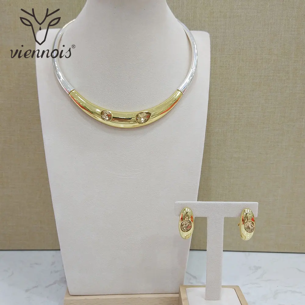 Viennois New Mix Silver Gold Color Zircon Jewelry Set For Women Geomertic Stud Earrings Necklace Set Party Jewelry Set
Viennois New Mix Silver Gold Color Zircon Jewelry Set For Women Geomertic Stud Earrings Necklace Set Party Jewelry Set