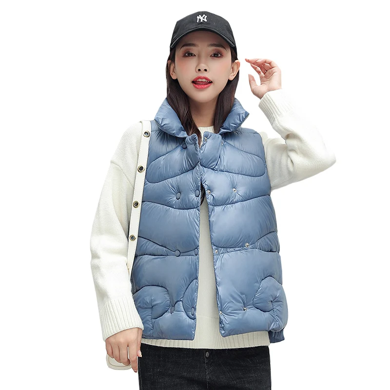 Autumn Winter New Winter Fashion Women Thick Vest Coat Warm Short Standing Collar Waistcoat Cotton Jacket Vests Female Parkas 
Autumn Winter New Winter Fashion Women Thick Vest Coat Warm Short Standing Collar Waistcoat Cotton Jacket Vests Female Parkas