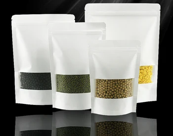 100PCS 10*15+3CM Standup White kraft paper Ziplock Bag with window Resealable Food storage 3.9''*5.9'' white kraft Paper Bag
100PCS 10*15+3CM Standup White kraft paper Ziplock Bag with window Resealable Food storage 3.9''*5.9'' white kraft Paper Bag