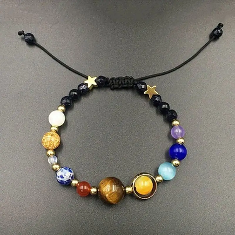 Natural Stone Beaded Bracelet For Women Colorful Galaxy Planets Solar System Bracelet Bangle Lace-up Bracciali Donna Party Joyas
Natural Stone Beaded Bracelet For Women Colorful Galaxy Planets Solar System Bracelet Bangle Lace-up Bracciali Donna Party Joyas