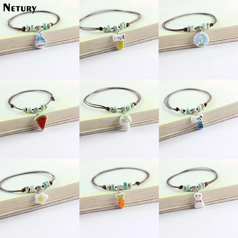 Cartoon Women ceramic Bracelets cute Animal cat fruit rope chain simple sweet kawaii fashion Bracelets foot casual girl jewelry
Cartoon Women ceramic Bracelets cute Animal cat fruit rope chain simple sweet kawaii fashion Bracelets foot casual girl jewelry