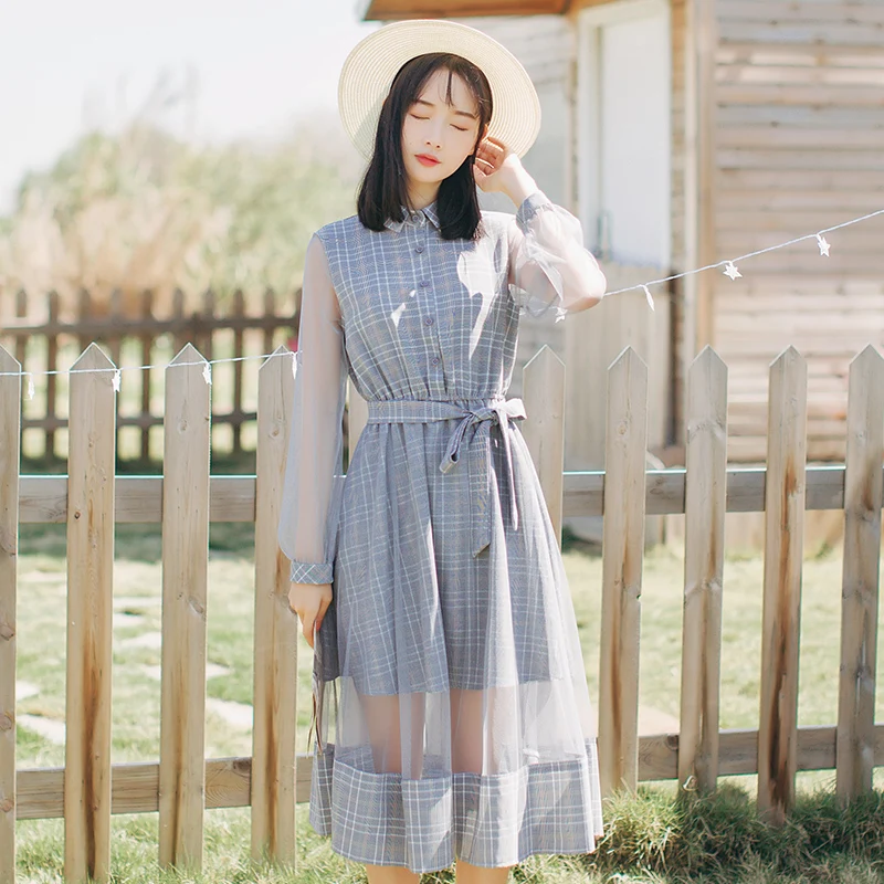 2019 Women's Japan Harajuku Ulzzang Plaid Stitching Mesh Office Beach Long Dress Female Cute Korean Kawaii Dresses For Women
2019 Women's Japan Harajuku Ulzzang Plaid Stitching Mesh Office Beach Long Dress Female Cute Korean Kawaii Dresses For Women