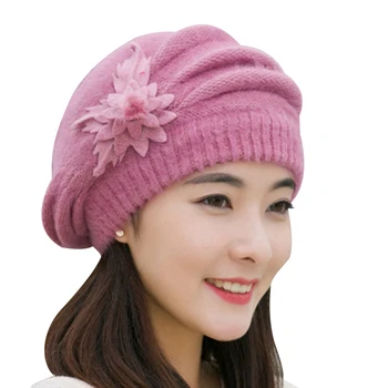 10PCS / LOT SINGYOU Women Winter Hat Warm Rabbit Fur Thicken Beret Hat Ladies Elegant Solid Color Flower Knitted Cap
10PCS / LOT SINGYOU Women Winter Hat Warm Rabbit Fur Thicken Beret Hat Ladies Elegant Solid Color Flower Knitted Cap