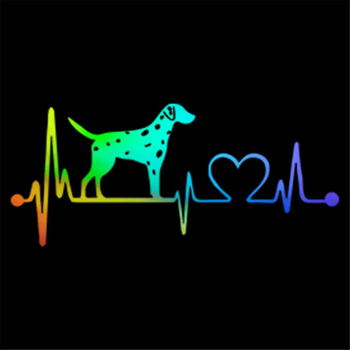 Dalmatian Heartbeat Dog Car Stickers Wall Home Glass Window Door Laptop Auto Truck Bumper Van Vinyl Decal | Автомобили и