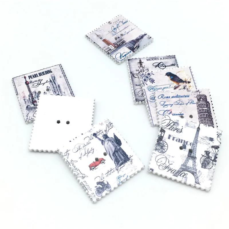 50pc Multicolor Painted Square Stamp Wood Buttons Handmade Decorative Scrapbooking Button DIY Accessories 7NK224
50pc Multicolor Painted Square Stamp Wood Buttons Handmade Decorative Scrapbooking Button DIY Accessories 7NK224