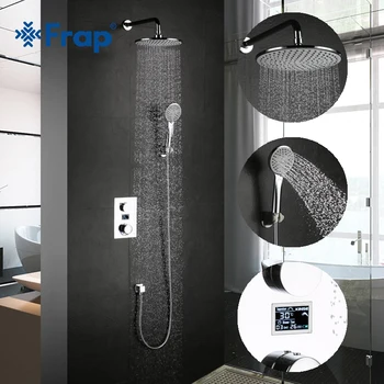 Frap new brass wall mounted bathroom Thermostatic Faucets mixer bath shower set with round Shower Head Chrome Finish YLD1133
Frap new brass wall mounted bathroom Thermostatic Faucets mixer bath shower set with round Shower Head Chrome Finish YLD1133