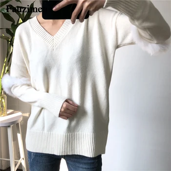 Women Pullovers Sweater 2019 Spring Knitting Coat Real Fur Cuff Ladies Casual Clothes Loose Long Sleeve Jumper Knitwear Outwear
Women Pullovers Sweater 2019 Spring Knitting Coat Real Fur Cuff Ladies Casual Clothes Loose Long Sleeve Jumper Knitwear Outwear