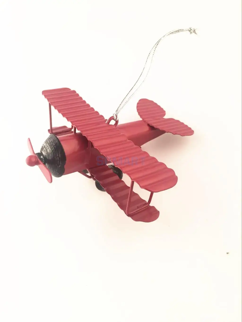 Collectible Metal Aircraft Model Biplane Plane Toy String Hanging Decoration
