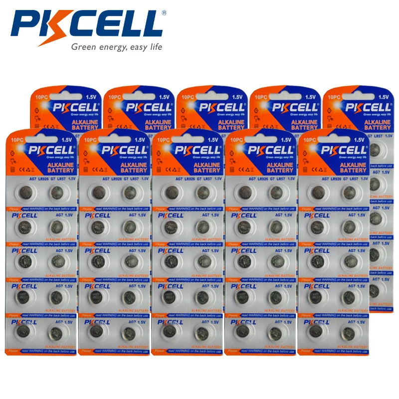 100pcs/10Card PKCELL AG7 LR926 G7 LR57 L927 395 SR57 SR927SW 195 1.5V Button Coin Cell Alkaline Watch Battery
100pcs/10Card PKCELL AG7 LR926 G7 LR57 L927 395 SR57 SR927SW 195 1.5V Button Coin Cell Alkaline Watch Battery
