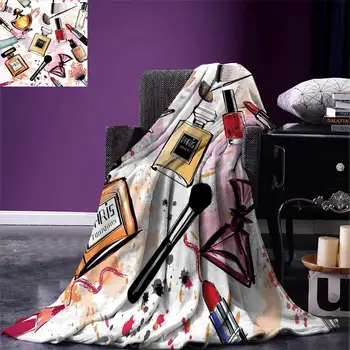 Girls Throw Blanket Cosmetic and Makeup Theme Pattern with Perfume Lipstick Nail Polish Brush Modern Lady Warm Microfiber
Girls Throw Blanket Cosmetic and Makeup Theme Pattern with Perfume Lipstick Nail Polish Brush Modern Lady Warm Microfiber