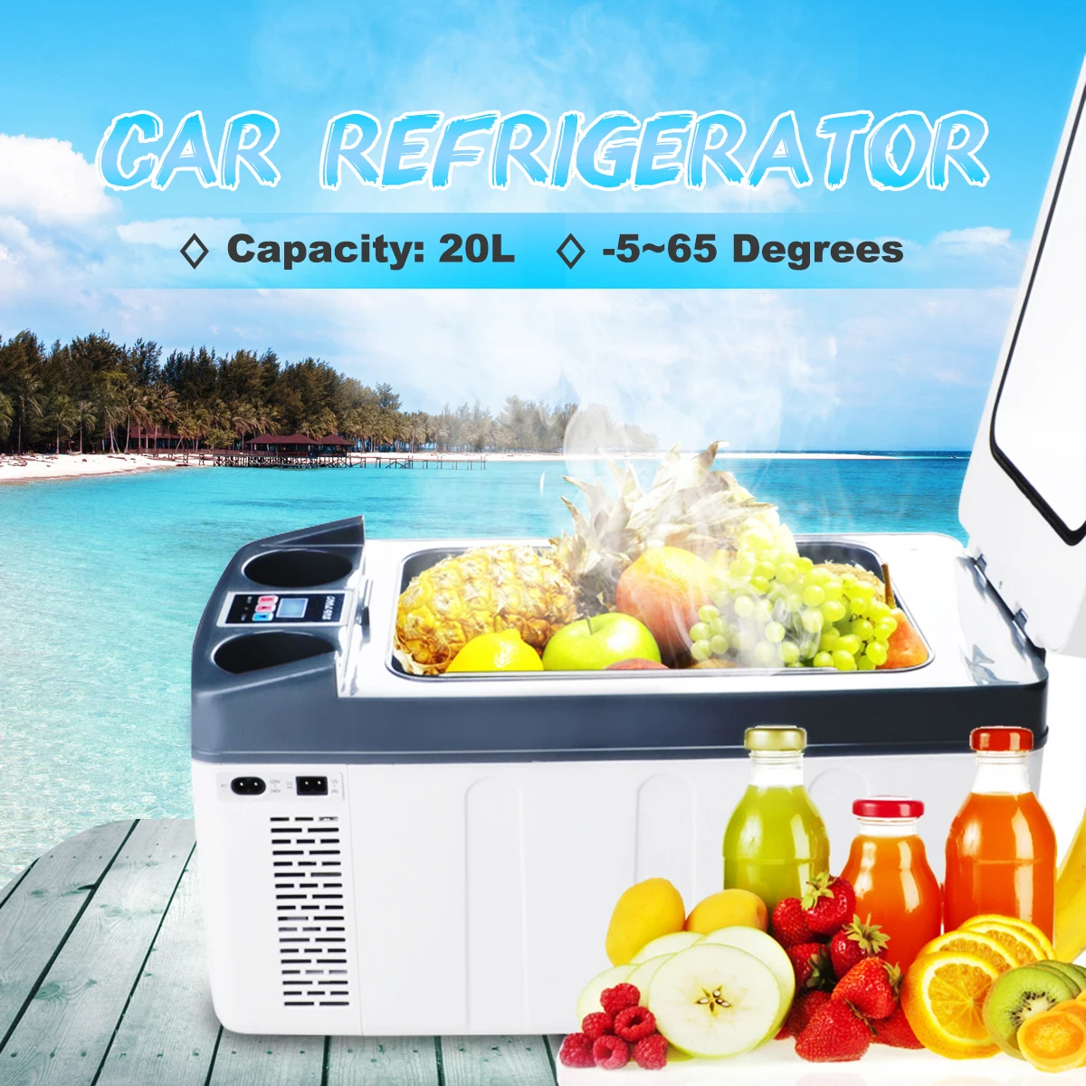 

20L Car Fridge Compressor DC 12V/24V Car Refrigerator Freezer Cooler for Car Home Picnic Refrigeration Freezer -5~65 Degrees