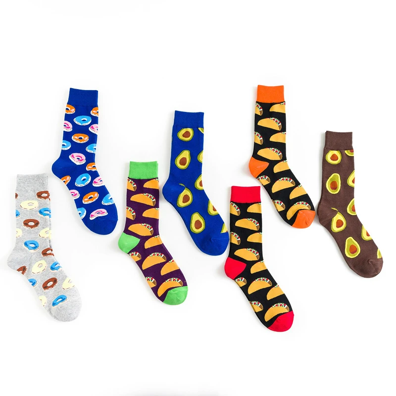 New men's fashion color colorful casual tube cotton socks fun cartoon burger food series tide socks 5 pairs
New men's fashion color colorful casual tube cotton socks fun cartoon burger food series tide socks 5 pairs