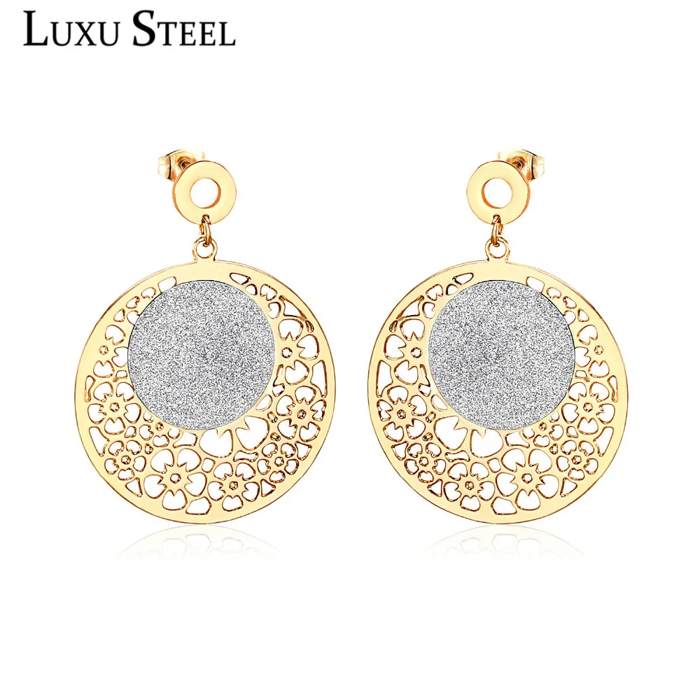 LUXUSTEEL Vintage Style Gold Color Hollow Out Round Drop Earrings With Stone Stainless Steel Female Earring Fashion Jewelry Gift
LUXUSTEEL Vintage Style Gold Color Hollow Out Round Drop Earrings With Stone Stainless Steel Female Earring Fashion Jewelry Gift
