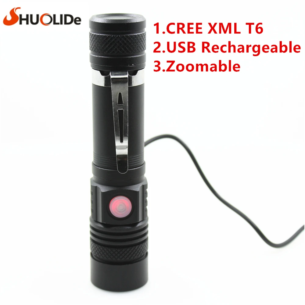 2017 New 1000 lumen USB Rechargeable Zoomable CREE XmlT6 LED Flashlight mini torch 18650 LED Lamp light
2017 New 1000 lumen USB Rechargeable Zoomable CREE XmlT6 LED Flashlight mini torch 18650 LED Lamp light