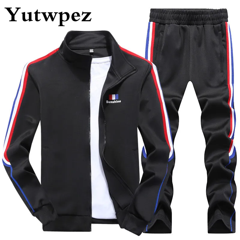 Tracksuit Men Set Sweatshirt Men Contrast stripes Sweat New 2019 2PCS Jacket+Pants Suit Zipper Patchwork Casual Hoodie Men Sets
Tracksuit Men Set Sweatshirt Men Contrast stripes Sweat New 2019 2PCS Jacket+Pants Suit Zipper Patchwork Casual Hoodie Men Sets