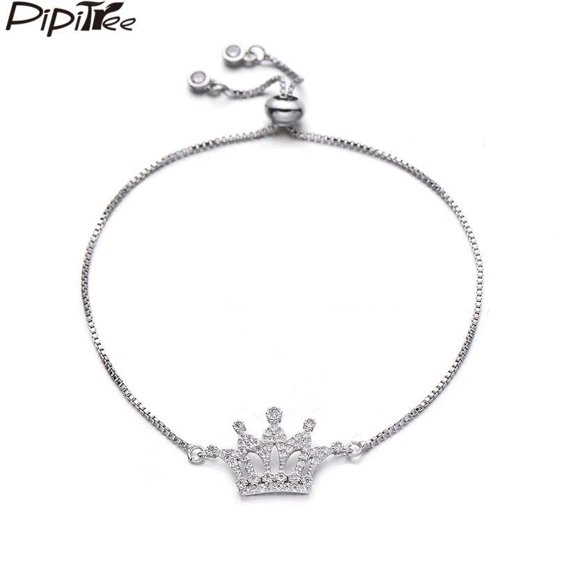 Pipitree Luxury Micro Paved Cubic Zirconia Princess Crown Bracelet Femme Copper Charm Slider Chain Bracelets for Women Jewelry
Pipitree Luxury Micro Paved Cubic Zirconia Princess Crown Bracelet Femme Copper Charm Slider Chain Bracelets for Women Jewelry