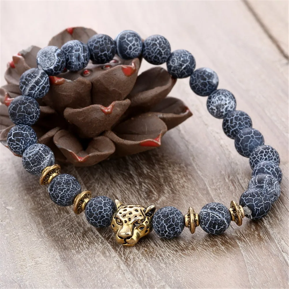 8MM Black Weathered Alloy Leopard Head Beaded Bracelet Natural Ball Charms Bracelets For Women Men Elastic Fashion Jewelry
8MM Black Weathered Alloy Leopard Head Beaded Bracelet Natural Ball Charms Bracelets For Women Men Elastic Fashion Jewelry