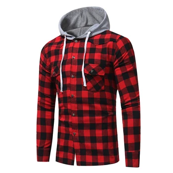 Brand 2018 Fashion Male Shirt Long-Sleeves Tops Fashion Plaid Shirt Hooded Cotton Mens Dress Shirts Slim Men Shirt
Brand 2018 Fashion Male Shirt Long-Sleeves Tops Fashion Plaid Shirt Hooded Cotton Mens Dress Shirts Slim Men Shirt