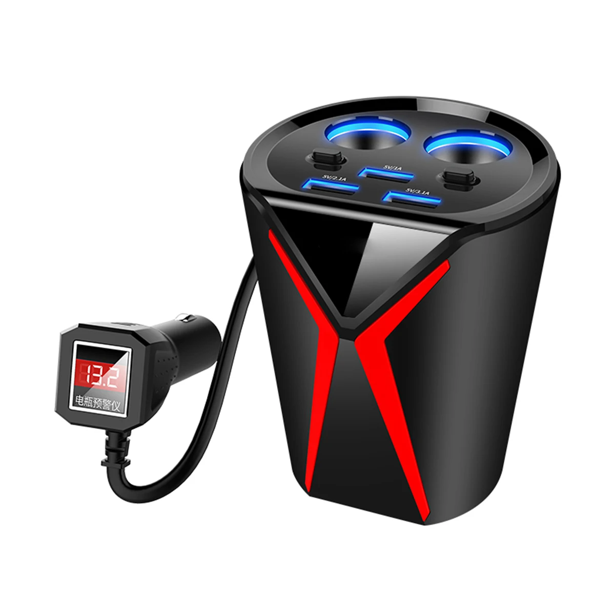 HY18 Three ports USB Car Charger Intelligent Voltage Detection Dual ports Car Cigarette Lighter LED display 80W Power Charger
HY18 Three ports USB Car Charger Intelligent Voltage Detection Dual ports Car Cigarette Lighter LED display 80W Power Charger