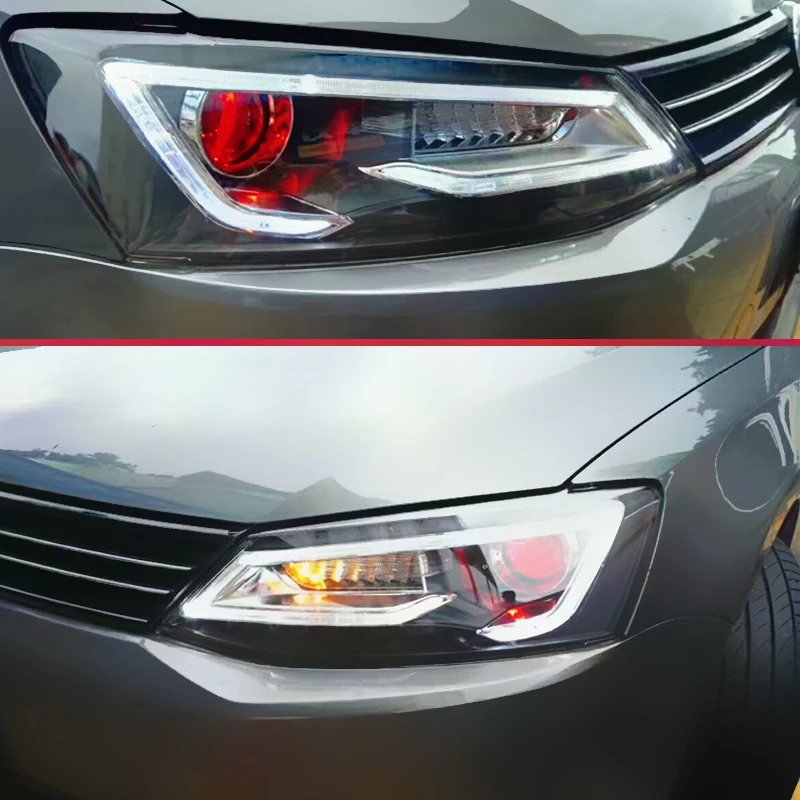 CNSUNNYLIGHT For VWVolkswagen Jetta 2011201220132014 Car Headlight Assembly with LED DRL Turn Signal Demon Eyes Projector Lens (1)
