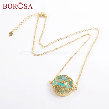 BOROSA 5PCS Round Gold Color 20mm Copper Turquoises Connector Natural Stone Metal Double Charms for Necklace Jewelry G1700
BOROSA 5PCS Round Gold Color 20mm Copper Turquoises Connector Natural Stone Metal Double Charms for Necklace Jewelry G1700