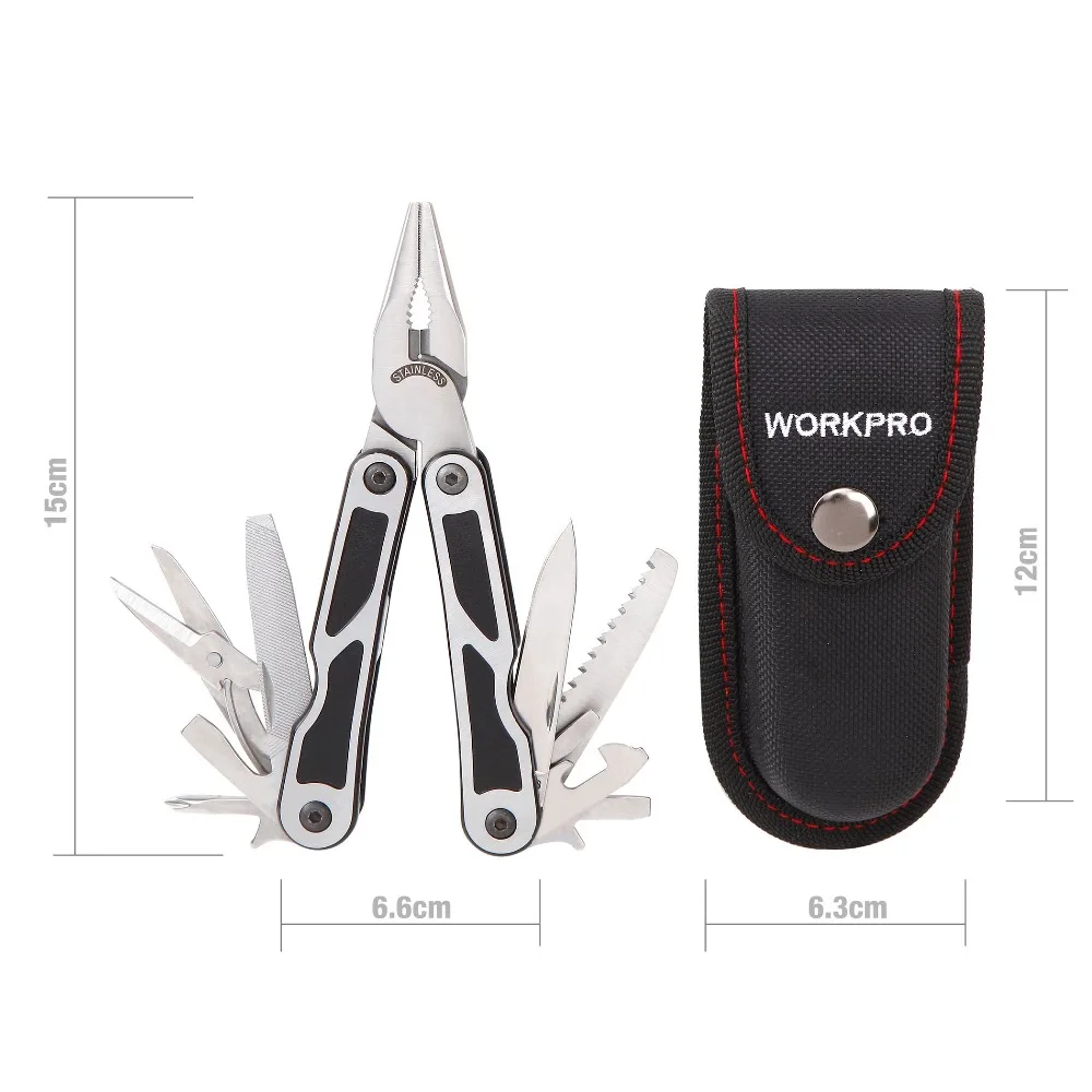 WORKPRO Multitool 15 in 1 Multi Plier Stainless Steel Wire Stripper Crimping tool Knife Cable Cutter new arrival
WORKPRO Multitool 15 in 1 Multi Plier Stainless Steel Wire Stripper Crimping tool Knife Cable Cutter new arrival
