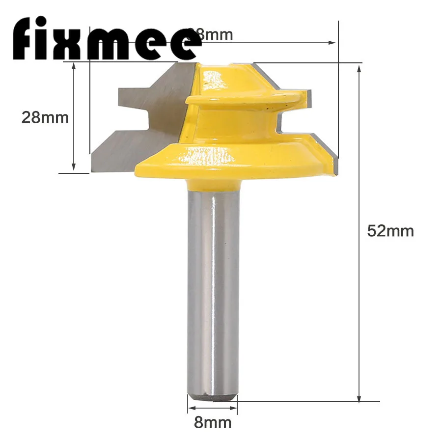 Woodworker Lock Miter Router Bit 45 Degree Width 8*1-1/2 Woodworking Drill Bit 8mm Shank Tenon Cutter Woodwork Milling Cutters
Woodworker Lock Miter Router Bit 45 Degree Width 8*1-1/2 Woodworking Drill Bit 8mm Shank Tenon Cutter Woodwork Milling Cutters