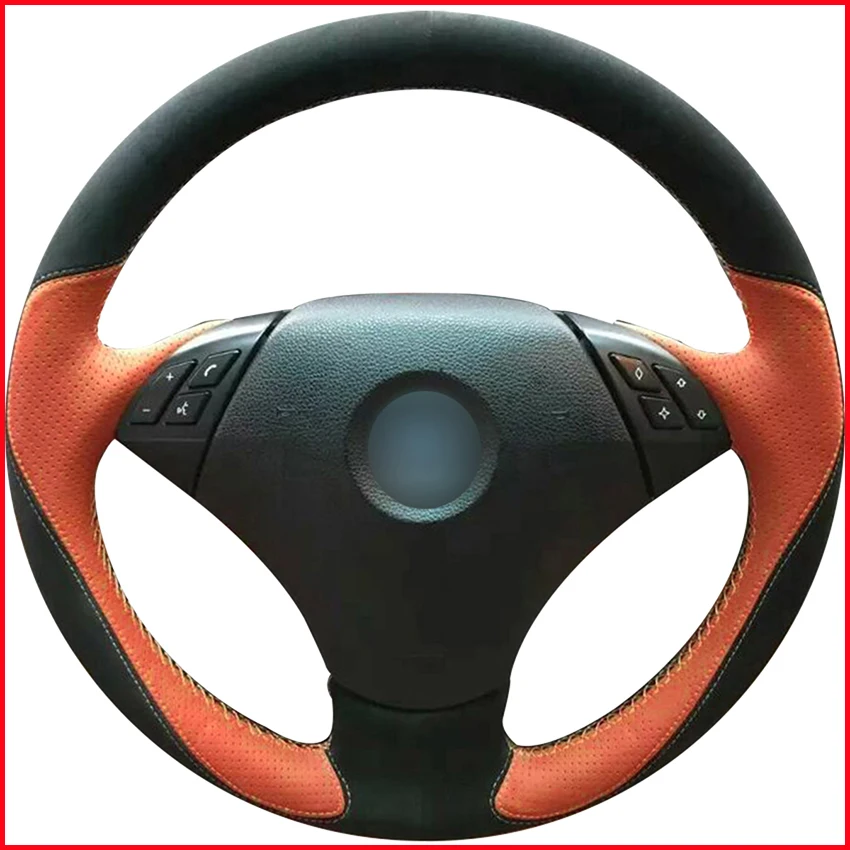 MEWANT Orange Leather Black Suede Car Steering Wheel Cover for BMW 530 523 523li 525 520li 535 545i E60 Interior Accessories
MEWANT Orange Leather Black Suede Car Steering Wheel Cover for BMW 530 523 523li 525 520li 535 545i E60 Interior Accessories